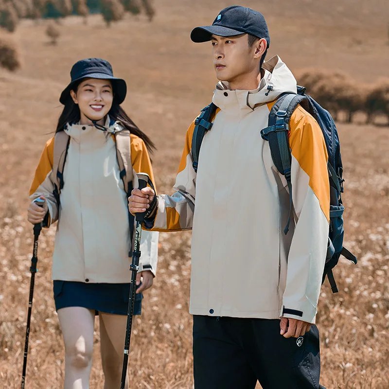 2025 New Hiking Jackets Outdoor Waterproof Windproof Warm Hooded Outerwear Mountaineering Clothes Camping Hiking Outdoor Jackets