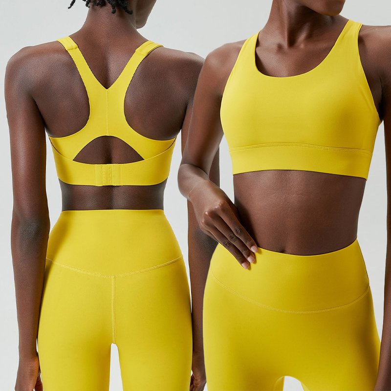 Custom Logo Women's Sports Bra High Support One Piece Yoga Bra High Stretch Breathable Gym Running Fitness Bra