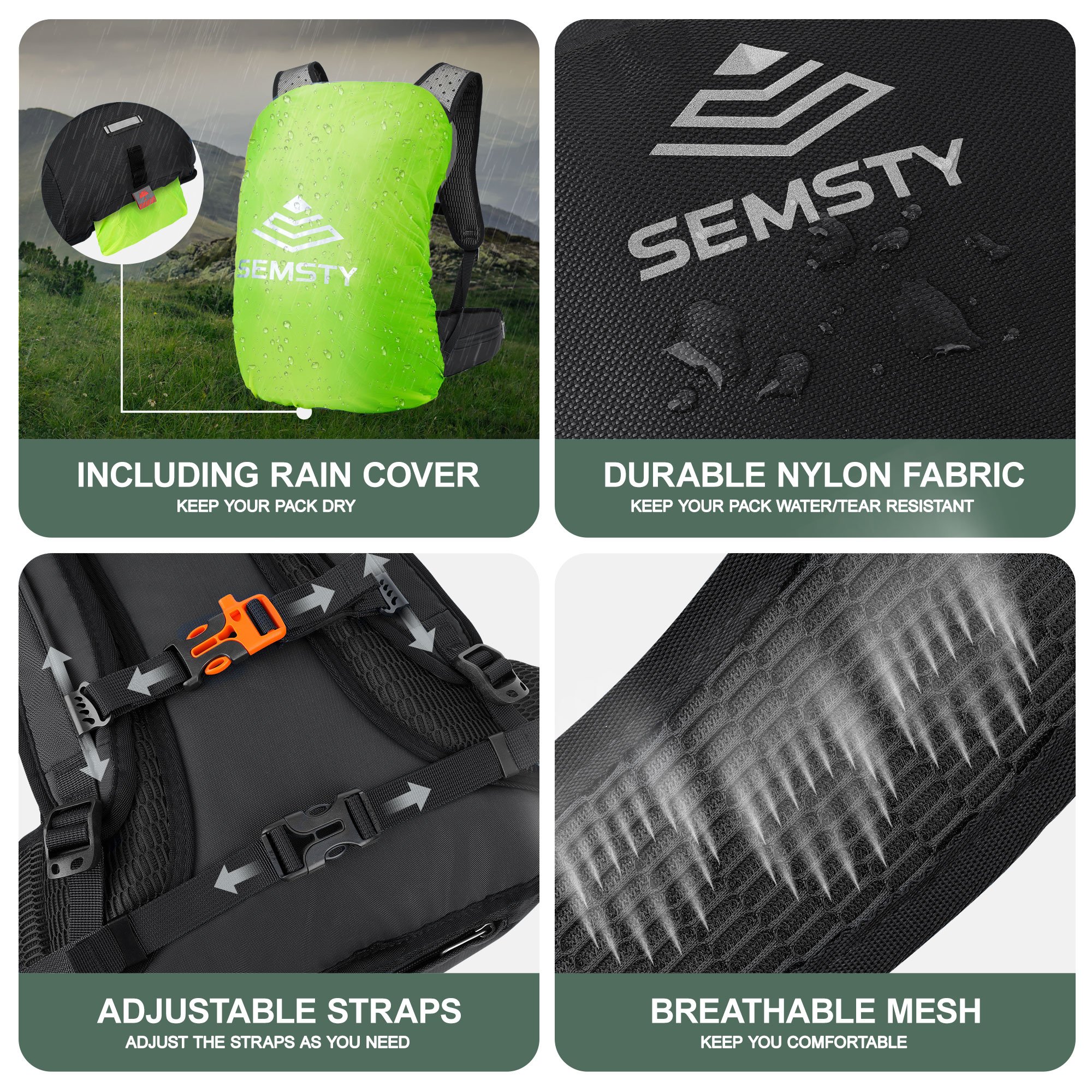 SEMSTY 25L Sports Backpack Insulated Hydration Pack Men's And Women's Backpack For Hiking And Trekking