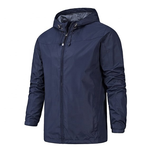 Custom men's polyester reflective windbreaker jacket vintage waterproof windbreaker sports outdoor plus size Men's Jackets