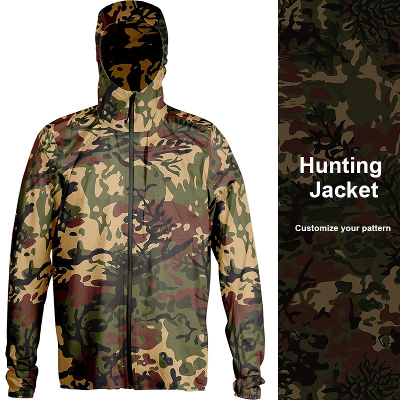 OEM High Quality Customized Camouflage Tactical Hiking Uniform Hunting Long Sleeve Hooded Hunting Jacket