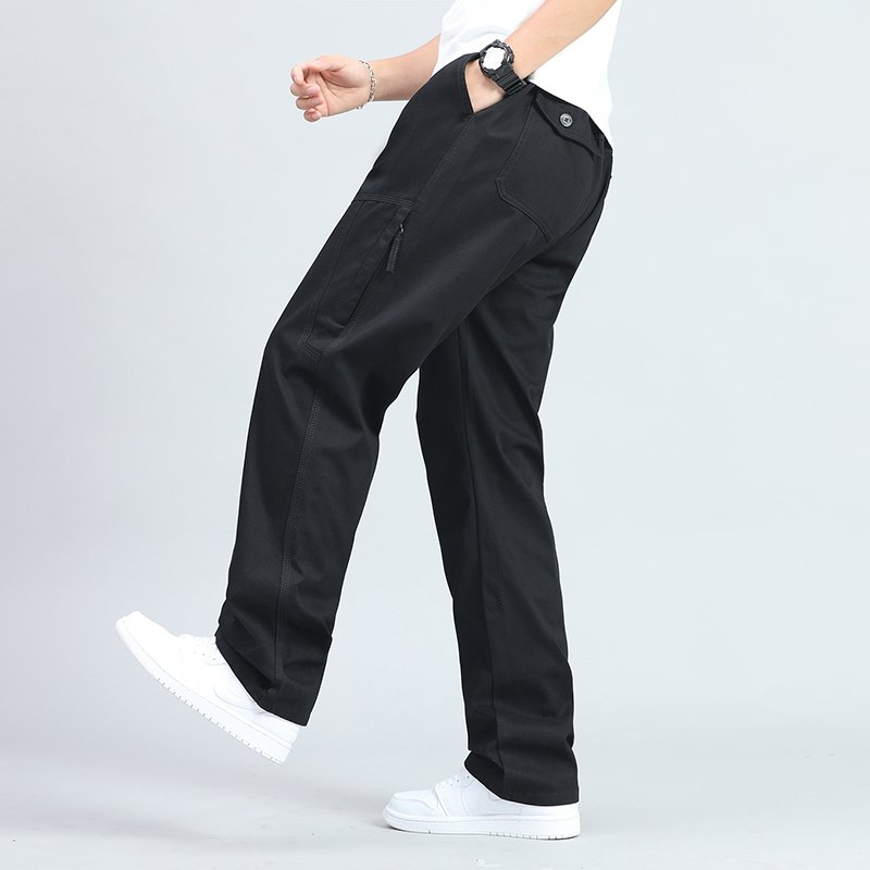 Custom Men's Quick Dry Drawstring Cargo Pants Hiking Outdoor Climbing Camping mid-Waist Multi-Pocket Casual Style Flat Front