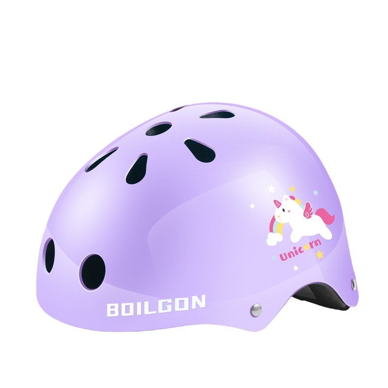 Decacon child and girl protective kit to adjust helmets for elbows, purple pink skateboarder