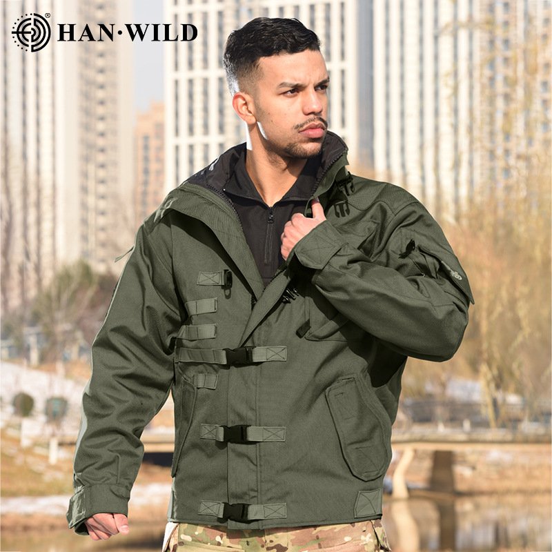 HAN WILD Factory Wholesale High Quality MARK-I Hard Shell Windbreaker Water Repellent Breathable Outdoor Rip-Stop Motor Jacket
