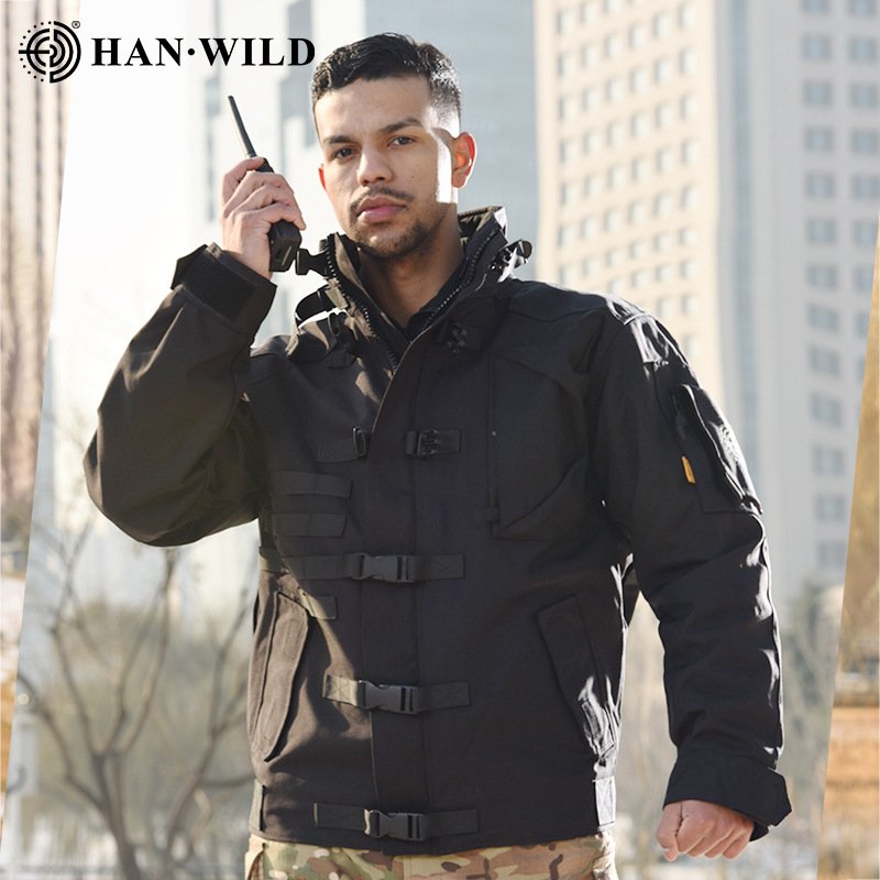HAN WILD Factory Wholesale High Quality MARK-I Hard Shell Windbreaker Water Repellent Breathable Outdoor Rip-Stop Motor Jacket