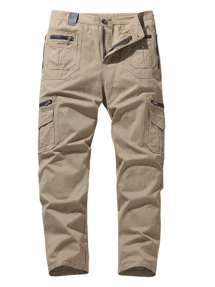 Stock Men's 100% Cotton Canvas Pant Fans Casual Combat Outdoor Working Tactical Pants Trousers Hiking Hunting Worker Cargo Pants