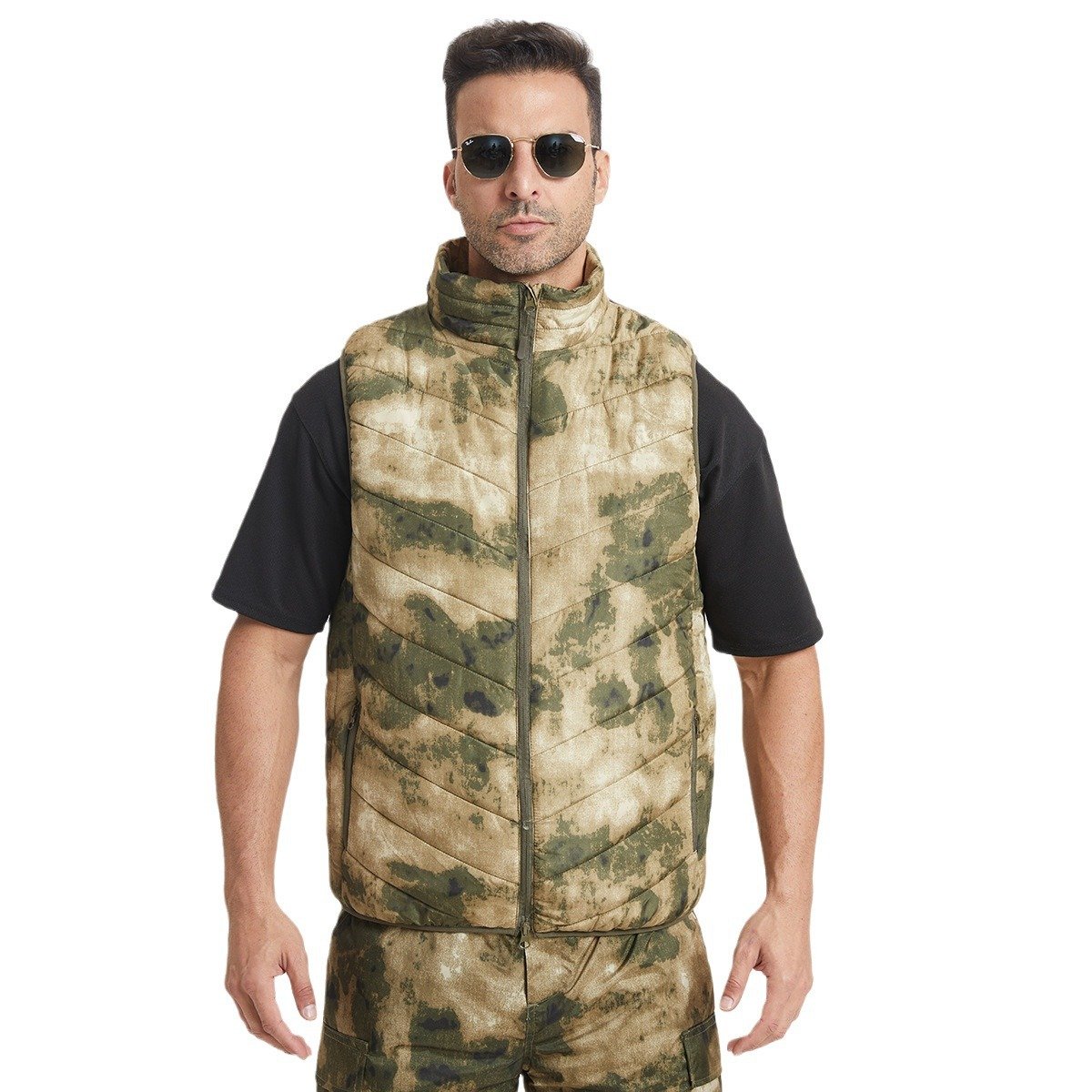 Camouflage warm vest men's winter warm outdoor tactical hiking sports warm clothing vest