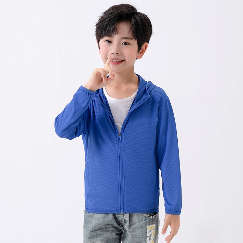Sunscreen Shirt Summer Breathable Uv Protection Outdoor Long Sleeve Hiking Rash Guard Sun Protection Hooded Kids Clothing