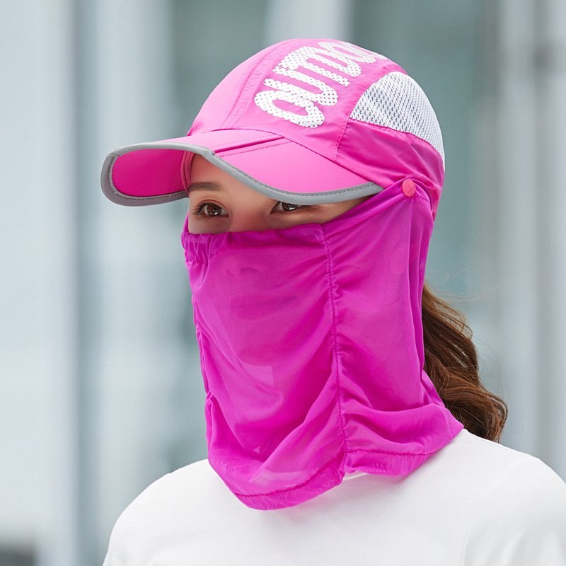 Wholesale Custom Logo Ladies Ponytail Fishing Sunhat Neck Protect Breathable Net Outdoor Baseball Cap For Summer