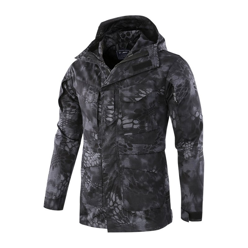 Hiking Clothes Mens Windbreaker Keep Out The Wind Camouflage Tactical Jacket Hooded Multiple Pockets Man Jacket Manufacturers