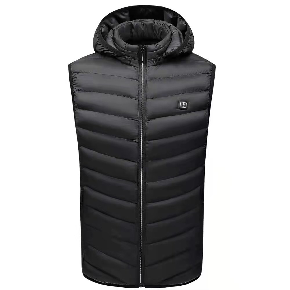 USB Charging Adjustable Heated Body Warmer Unisex Down Vest Plus Size Jacket For Outdoor Hiking Hunting