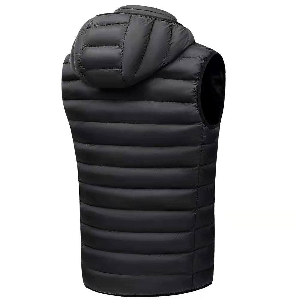 USB Charging Adjustable Heated Body Warmer Unisex Down Vest Plus Size Jacket For Outdoor Hiking Hunting