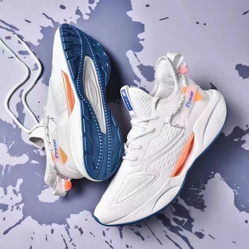 Top quality factory wholesale fashion sports shoes mesh design breathable comfortable thick sole sports shoes running shoes
