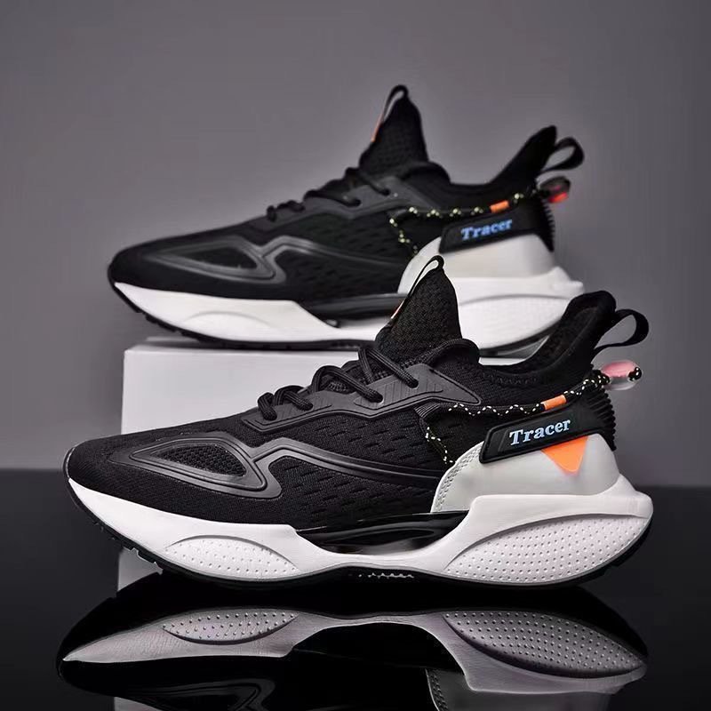 Top quality factory wholesale fashion sports shoes mesh design breathable comfortable thick sole sports shoes running shoes