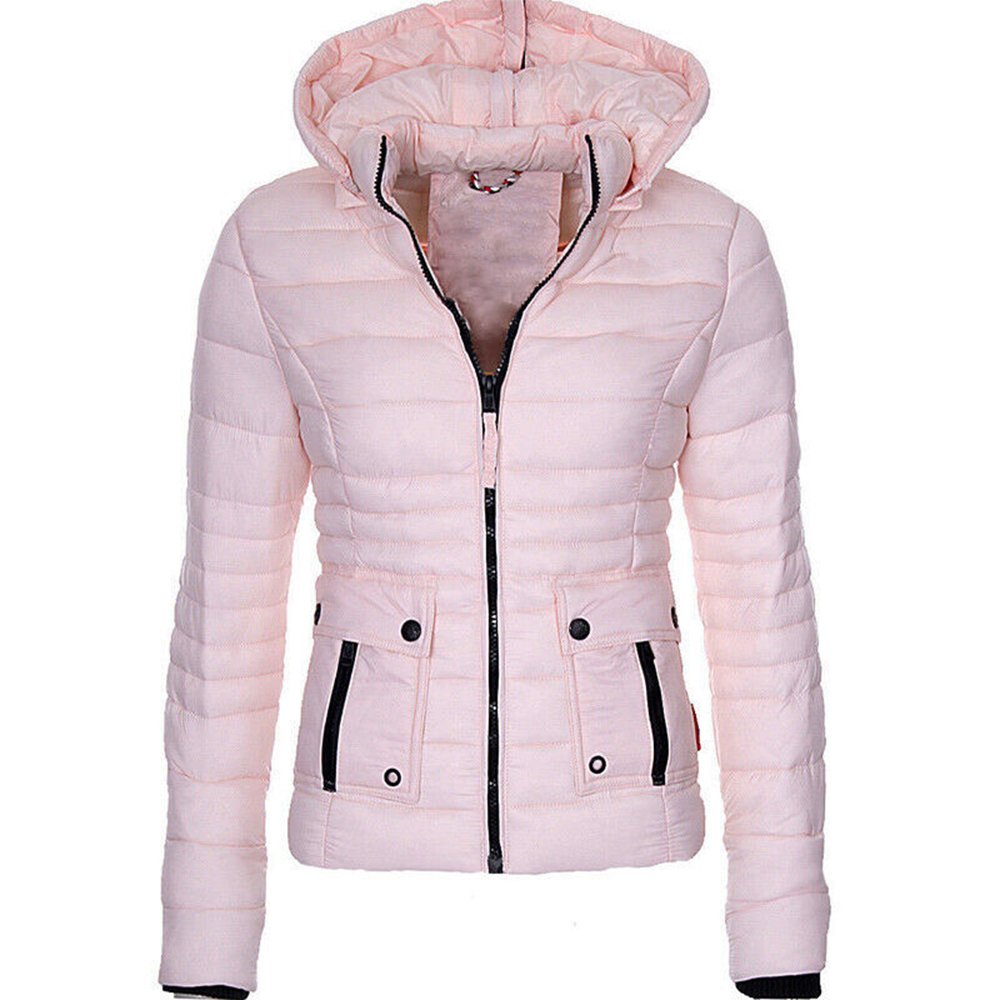 Women's Padded Jacket Ladies Quilted Puffer Coat Hood Warm Jackets Fashion Down Puffer Jacket