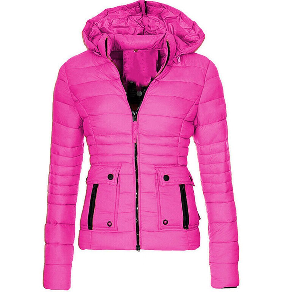 Women's Padded Jacket Ladies Quilted Puffer Coat Hood Warm Jackets Fashion Down Puffer Jacket