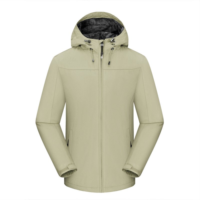 Men's Trendy Brand Unisex Sport Suit Winter Waterproof Outdoor Mountaineering Coat with Fleece Lining Plus Size