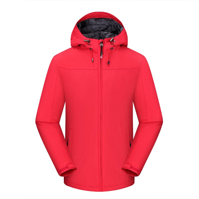 Men's Trendy Brand Unisex Sport Suit Winter Waterproof Outdoor Mountaineering Coat with Fleece Lining Plus Size