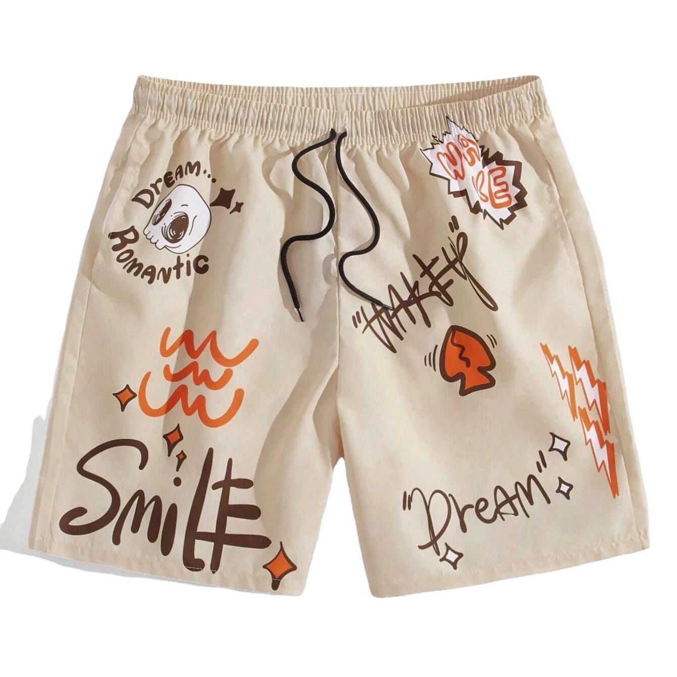 Printed OEM Customizable Men's Casual Wear Shorts Printed Design with Elastic Waist and High Quality Other Material
