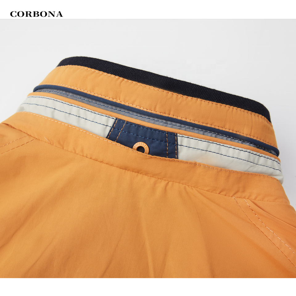 CORBONA New Man Fashion Spring Jacket Windproof Coat Orange Hooded Big Size Outdoor Parka Multi-Pockets Casual Clothing