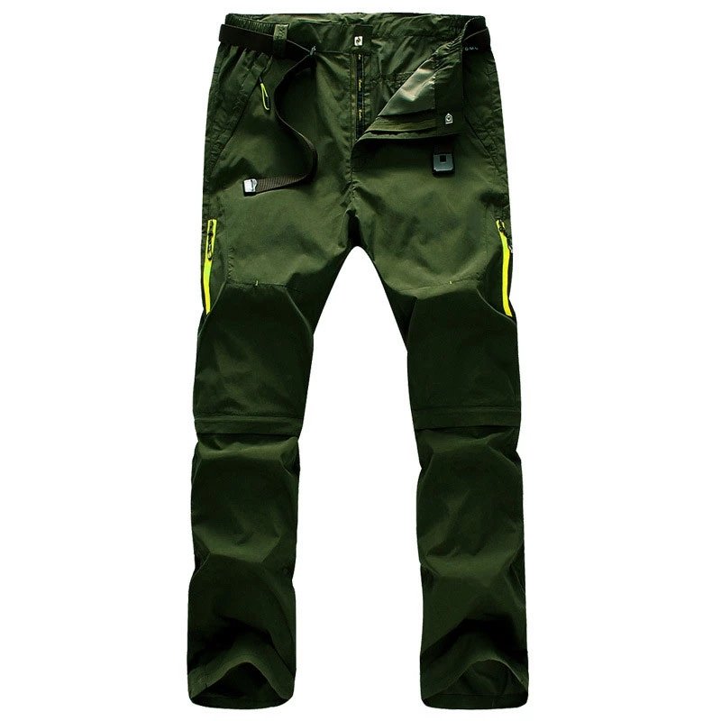 Men's Outdoor Detachable Quick Dry Trousers Hiking Camping Pants Thin Climbing Fishing Breathable Anti-wear Plus Size Pants