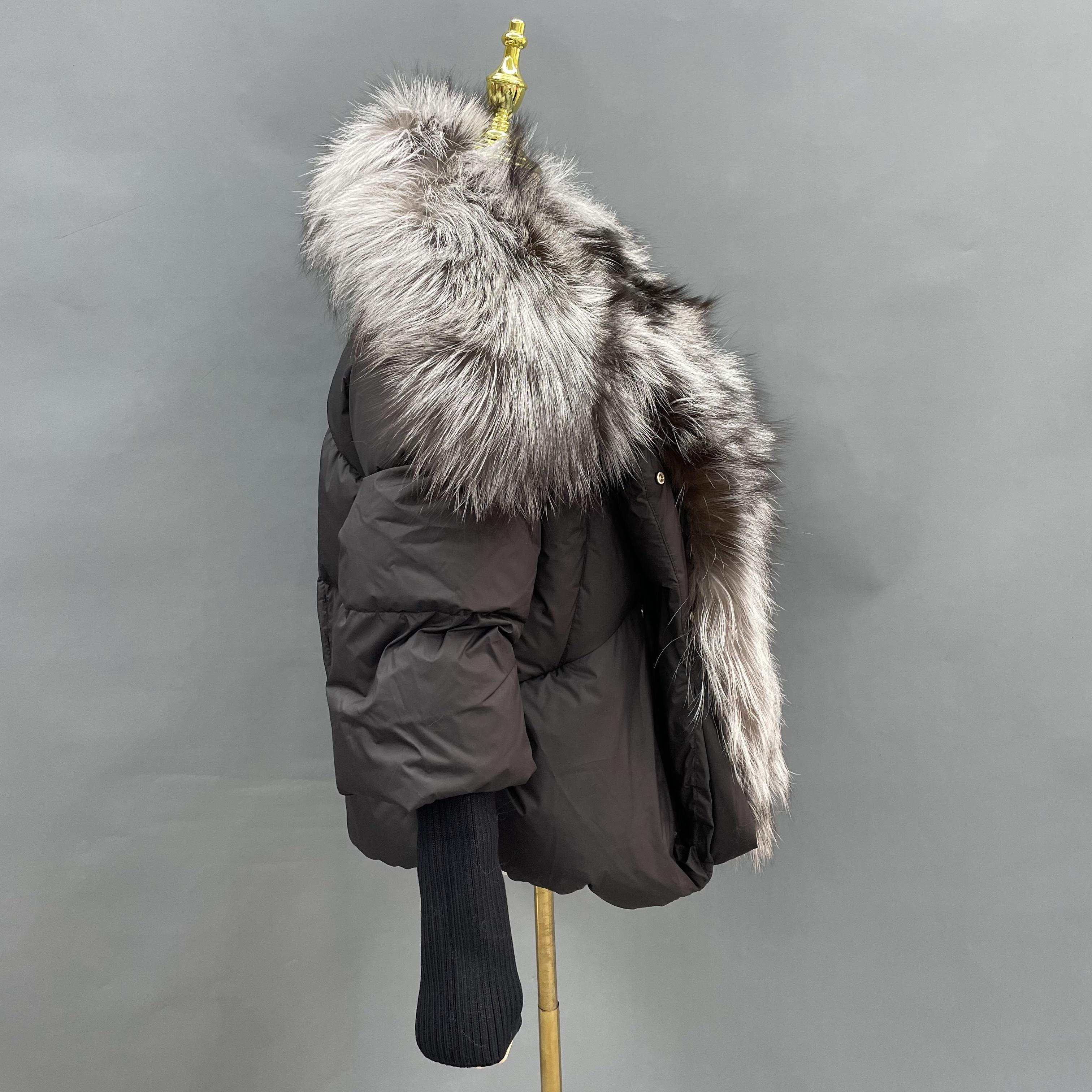 Real fur collar women's fur clothing woman jacket winter casual women coat with fur hood