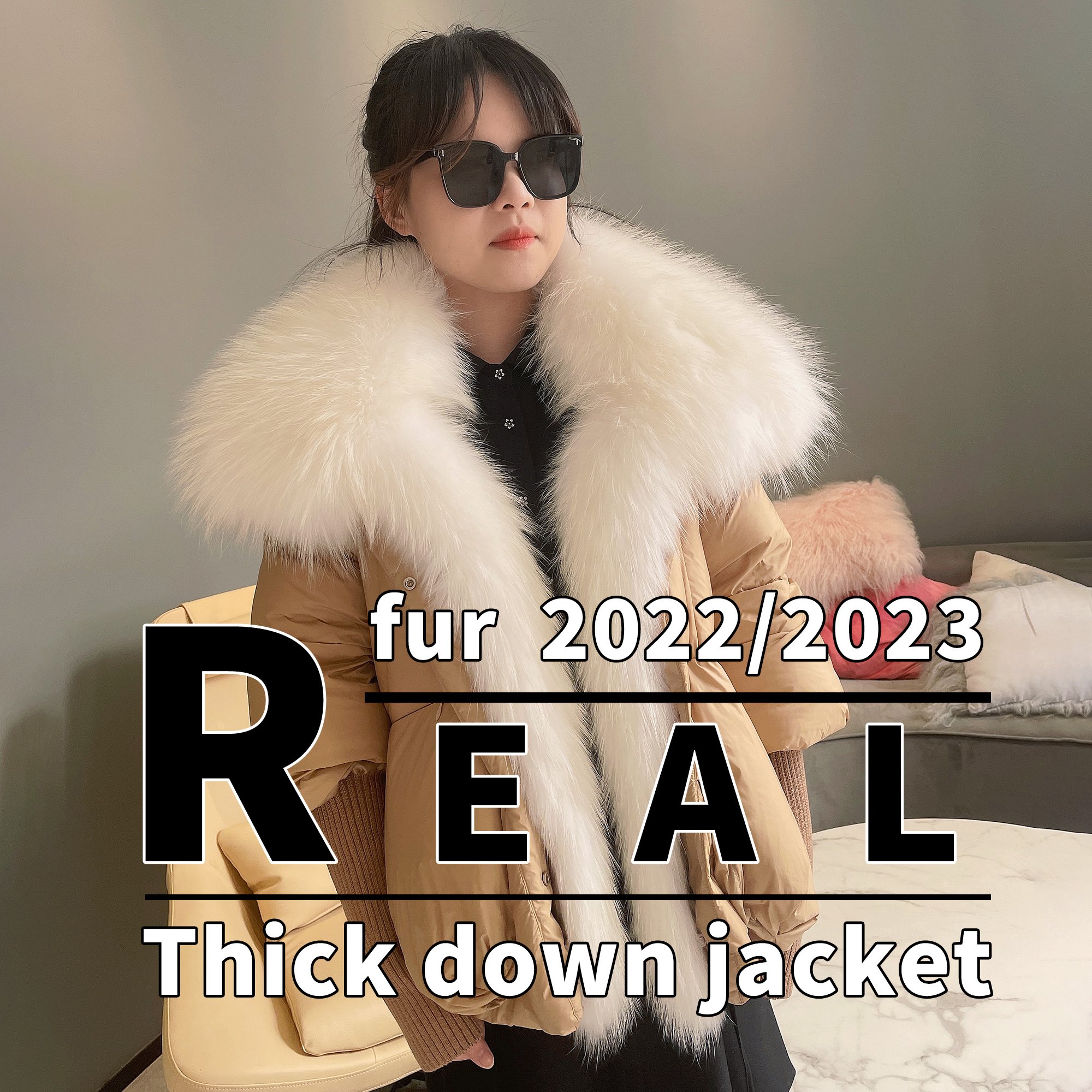 Real fur collar women's fur clothing woman jacket winter casual women coat with fur hood