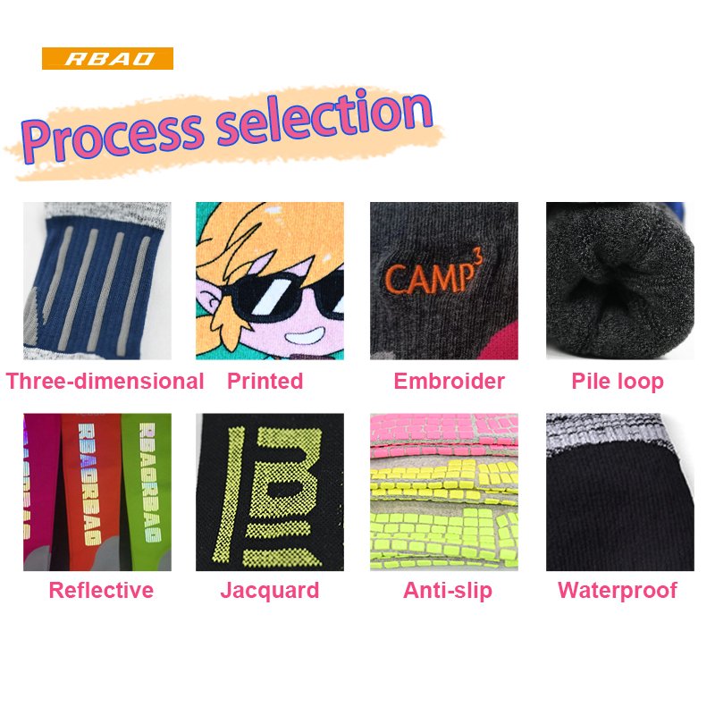 Winter New Rongbao Hiking Socks Padded Terry Bottom Cross-country Outdoor Sports Socks