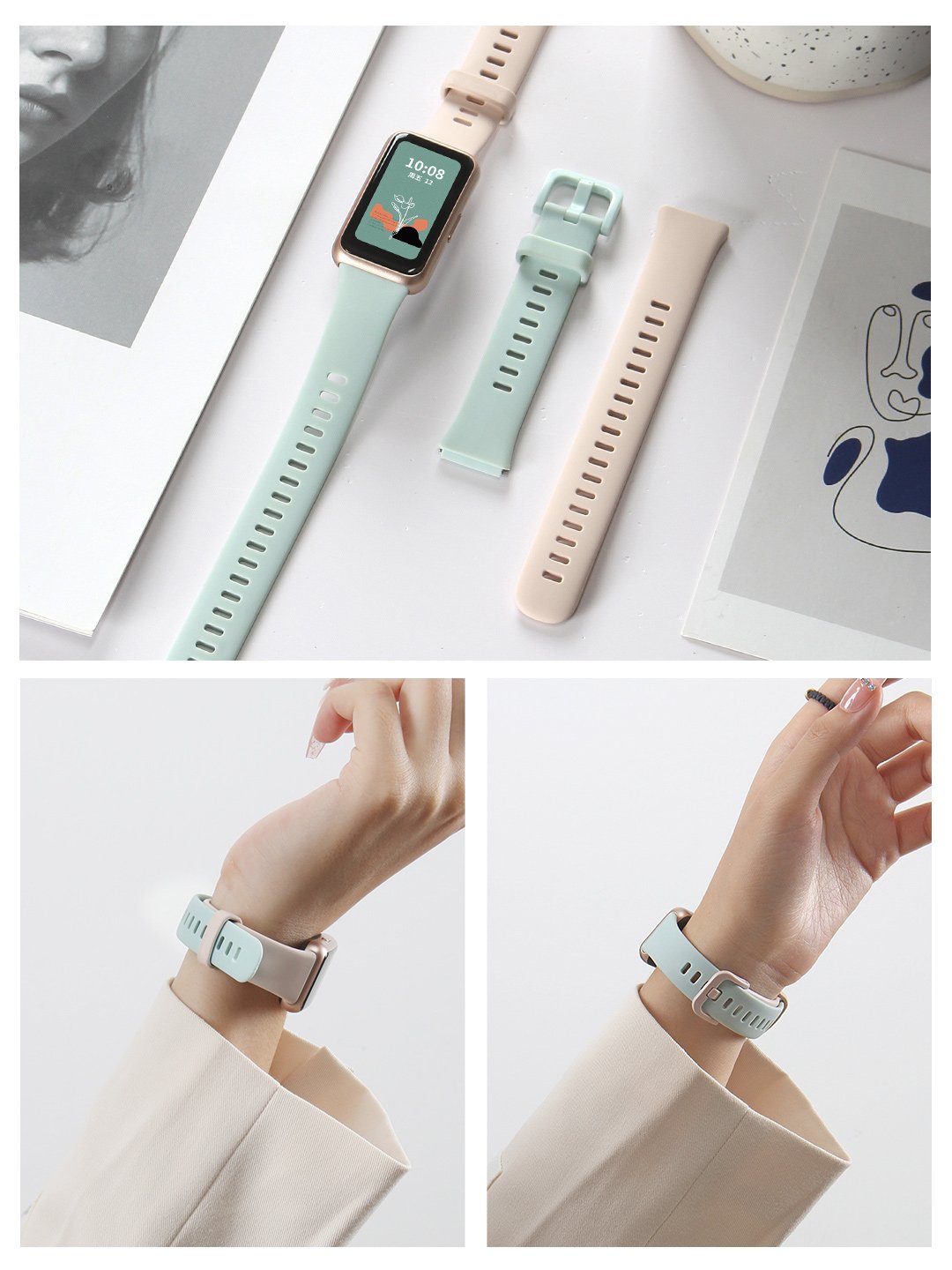 the 678-generation wristband with the glory ring is used to replace the male and female silica gel protection watch with the fittings with summer