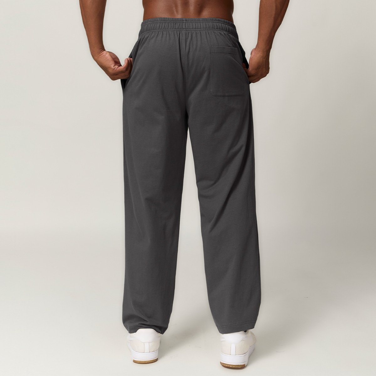 American pure cottonstraight-leg sports casualpantsfall and wintermen home work clothing outdoor hiking pure color sweatpants