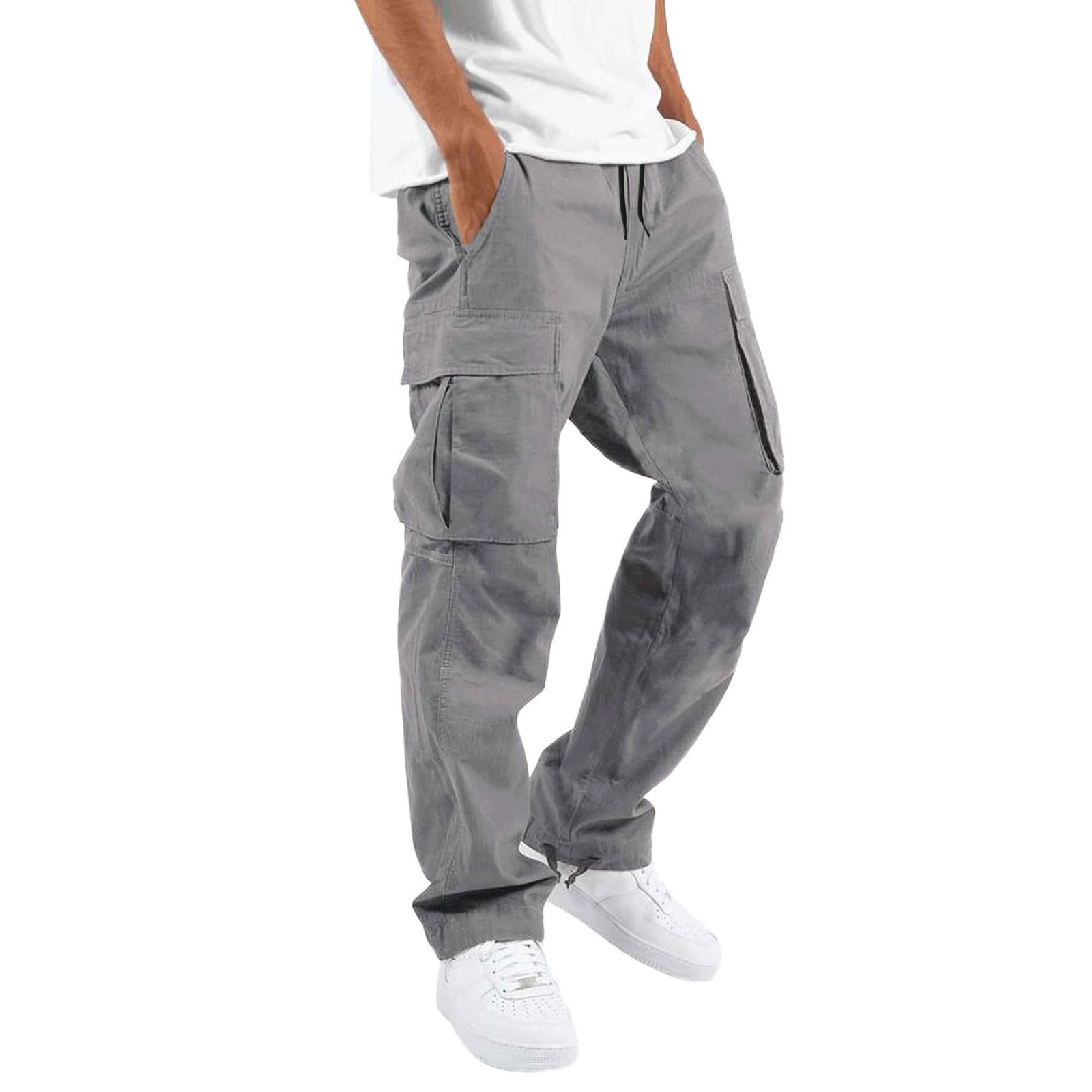 New High Quality Buttons Middle Waist Overalls Joggers Mens Formal Hiking Cargo Pants Trousers Sweatpants With Pockets