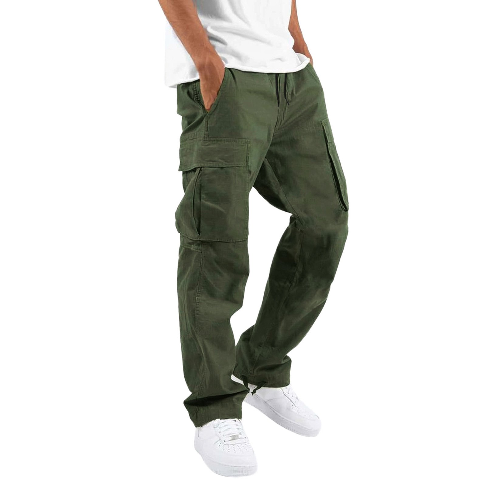 New High Quality Buttons Middle Waist Overalls Joggers Mens Formal Hiking Cargo Pants Trousers Sweatpants With Pockets