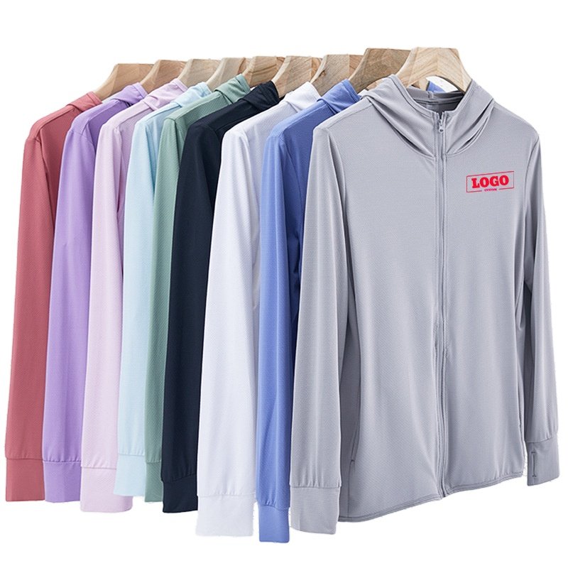 Ice Silk Hooded Fishing Sunscreen Clothing Men Women Breathable Skin Shirt Outdoor Cycling Hiking Sun Protection Jacket