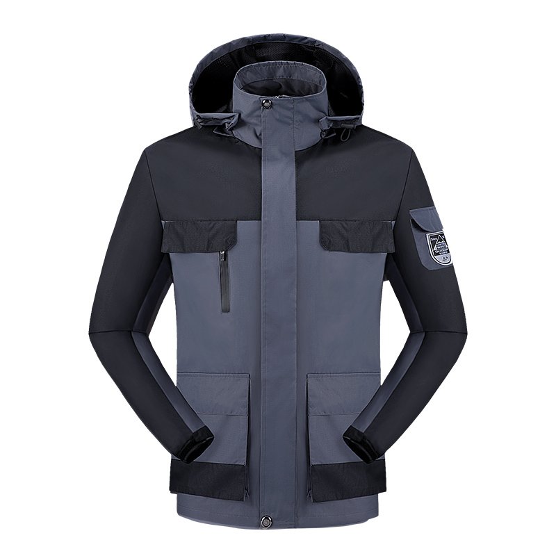 Custom Outdoor Leisure Sports Jacket Hooded Mountaineering Waterproof Rainproof Clothing Softshell Windbreaker Jacket For Men