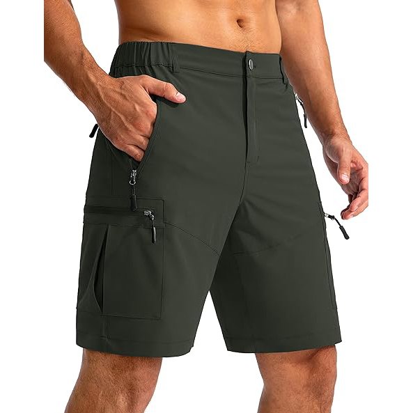 Custom Mens Outdoor Hiking Gym Golf Work Shorts Lightweight Fitness Running Quick Dry Cargo Shorts With Zipper Pockets