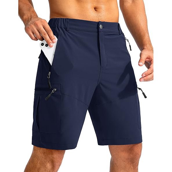 Custom Mens Outdoor Hiking Gym Golf Work Shorts Lightweight Fitness Running Quick Dry Cargo Shorts With Zipper Pockets