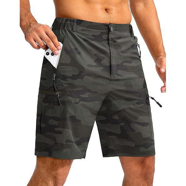 Custom Mens Outdoor Hiking Gym Golf Work Shorts Lightweight Fitness Running Quick Dry Cargo Shorts With Zipper Pockets