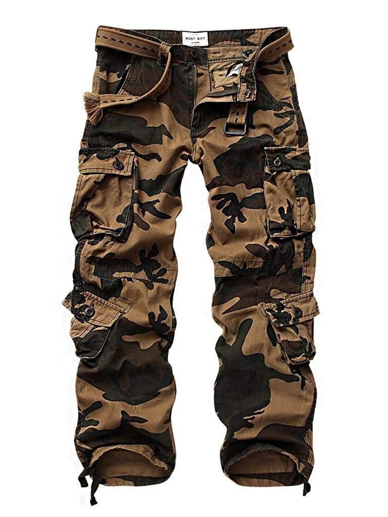 Men's wild overalls camouflage pants cotton casual work pants pocket Khaki menswear store