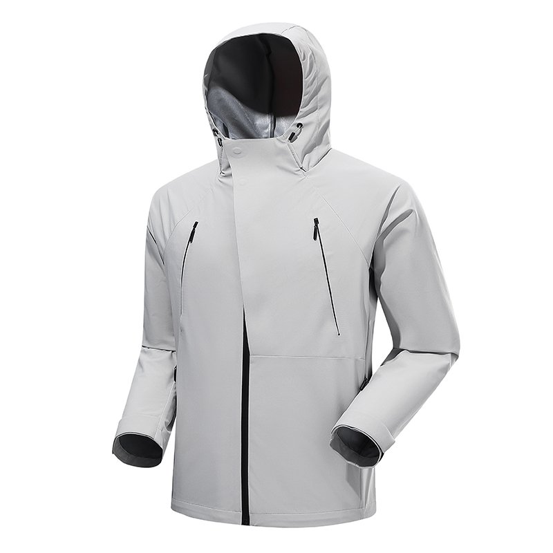 Custom Logo Lightweight Windproof Breathable Mens Jackets Thin Windbreaker Hood Softshell Windstopper Technology Hiking Heating