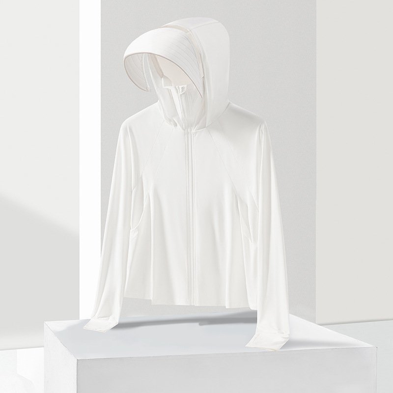 New Design Women Outdoor Quick-dry Sun Protection Clothing With Hooded UPF50+ Ice Cold Anti-uv Sunscreen Jacket