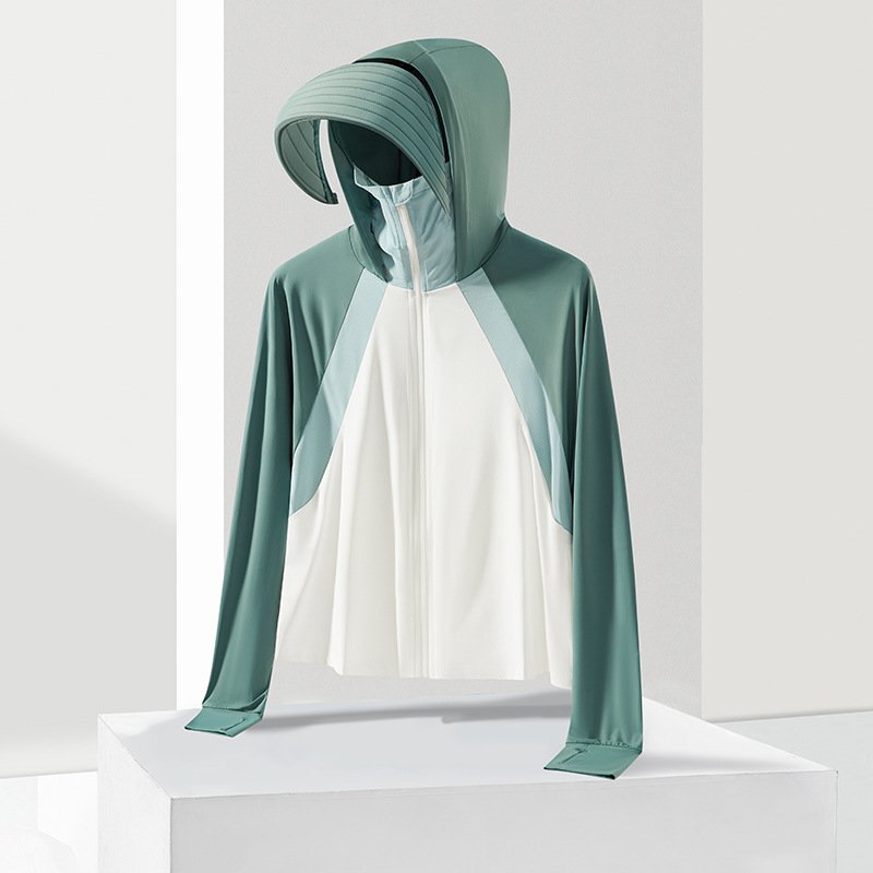 New Design Women Outdoor Quick-dry Sun Protection Clothing With Hooded UPF50+ Ice Cold Anti-uv Sunscreen Jacket