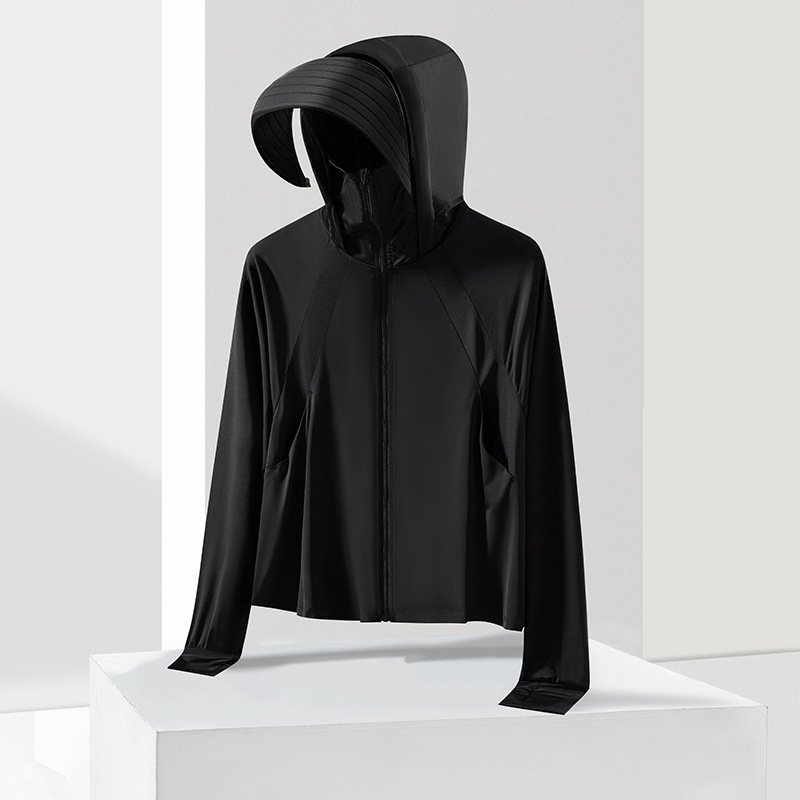 New Design Women Outdoor Quick-dry Sun Protection Clothing With Hooded UPF50+ Ice Cold Anti-uv Sunscreen Jacket