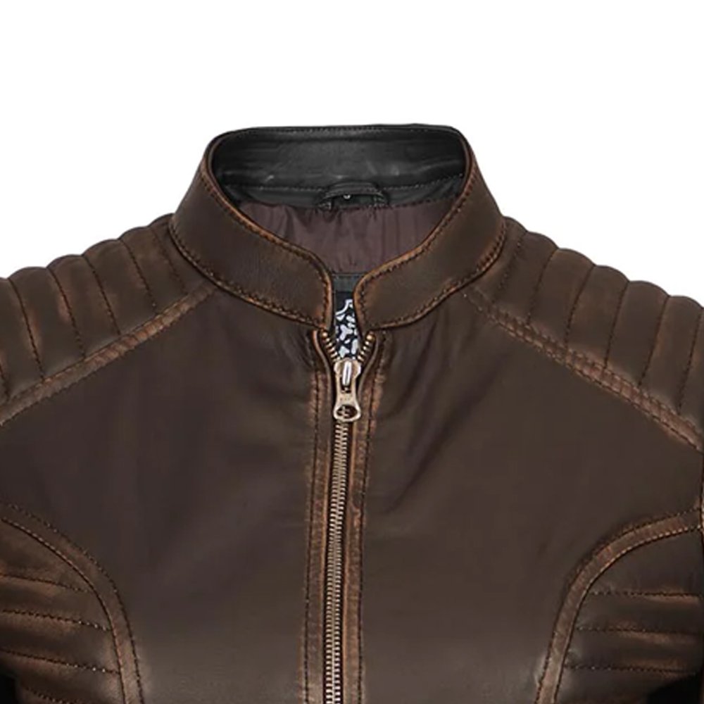 New Design Crocodile Pattern Genuine Leather Motorcycle Coat Fashion Cropped Leather Jacket for Women