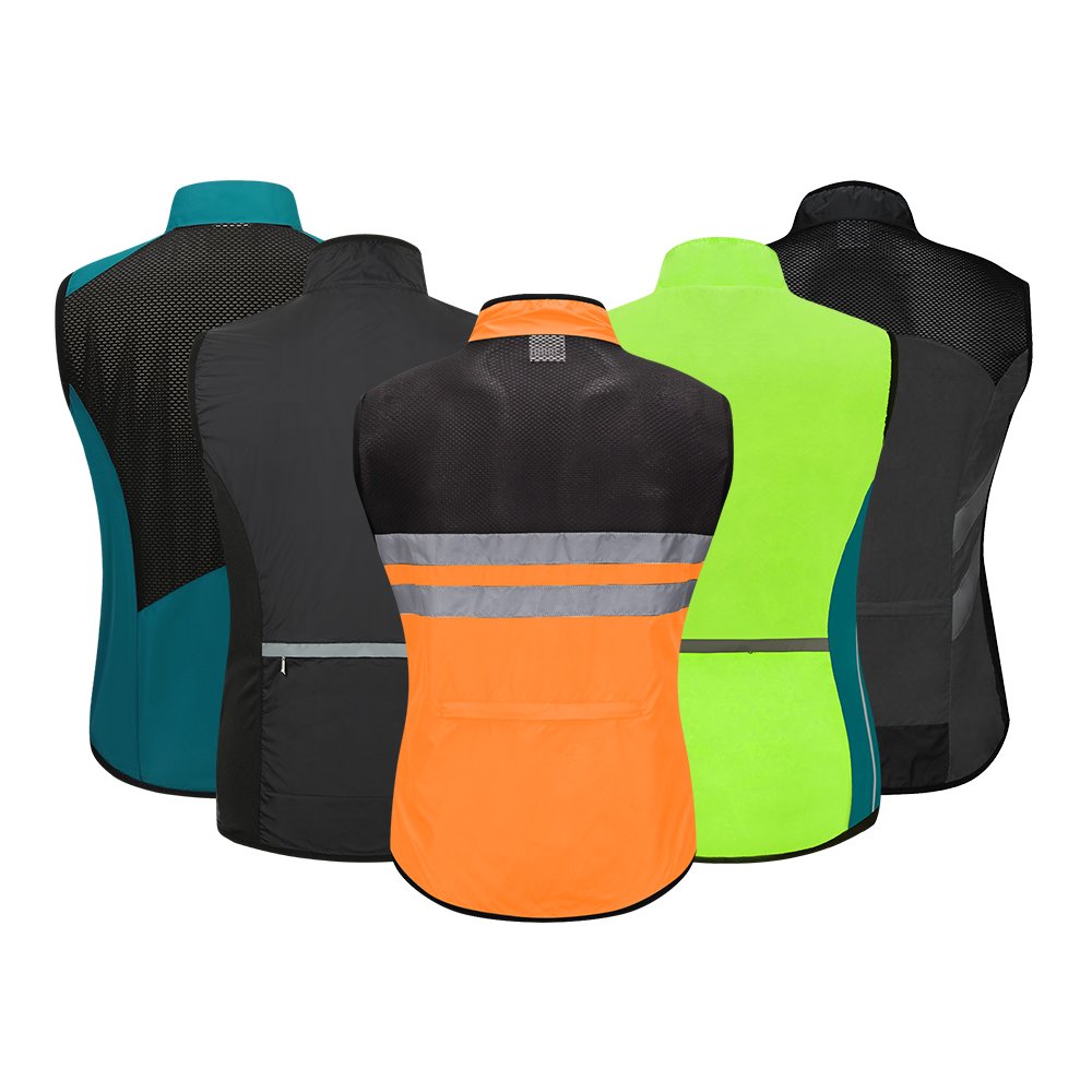 WOSAWE High Visibility Cycling Vest Windbreaker Reflective Gilet MTB Bike Vest Breathable Jogging Fishing Sportswear Mesh Vest