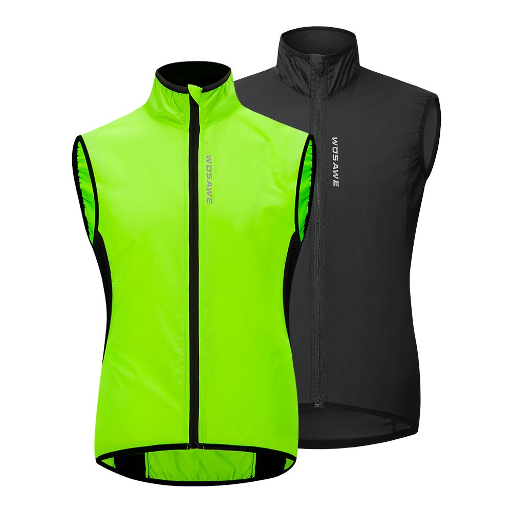 WOSAWE High Visibility Cycling Vest Windbreaker Reflective Gilet MTB Bike Vest Breathable Jogging Fishing Sportswear Mesh Vest