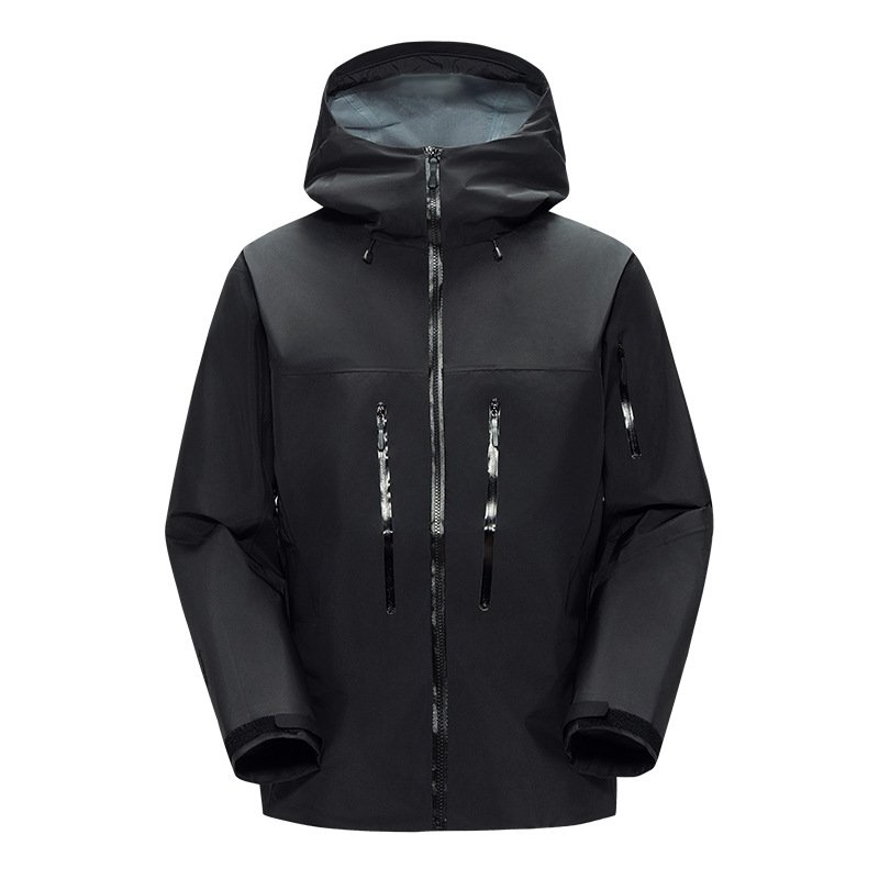 Unisex Quality Rainproof Hardshell Jacket Outdoor Waterproof Jacket with Hood Casual Loose Style High Performance Hiking Wear