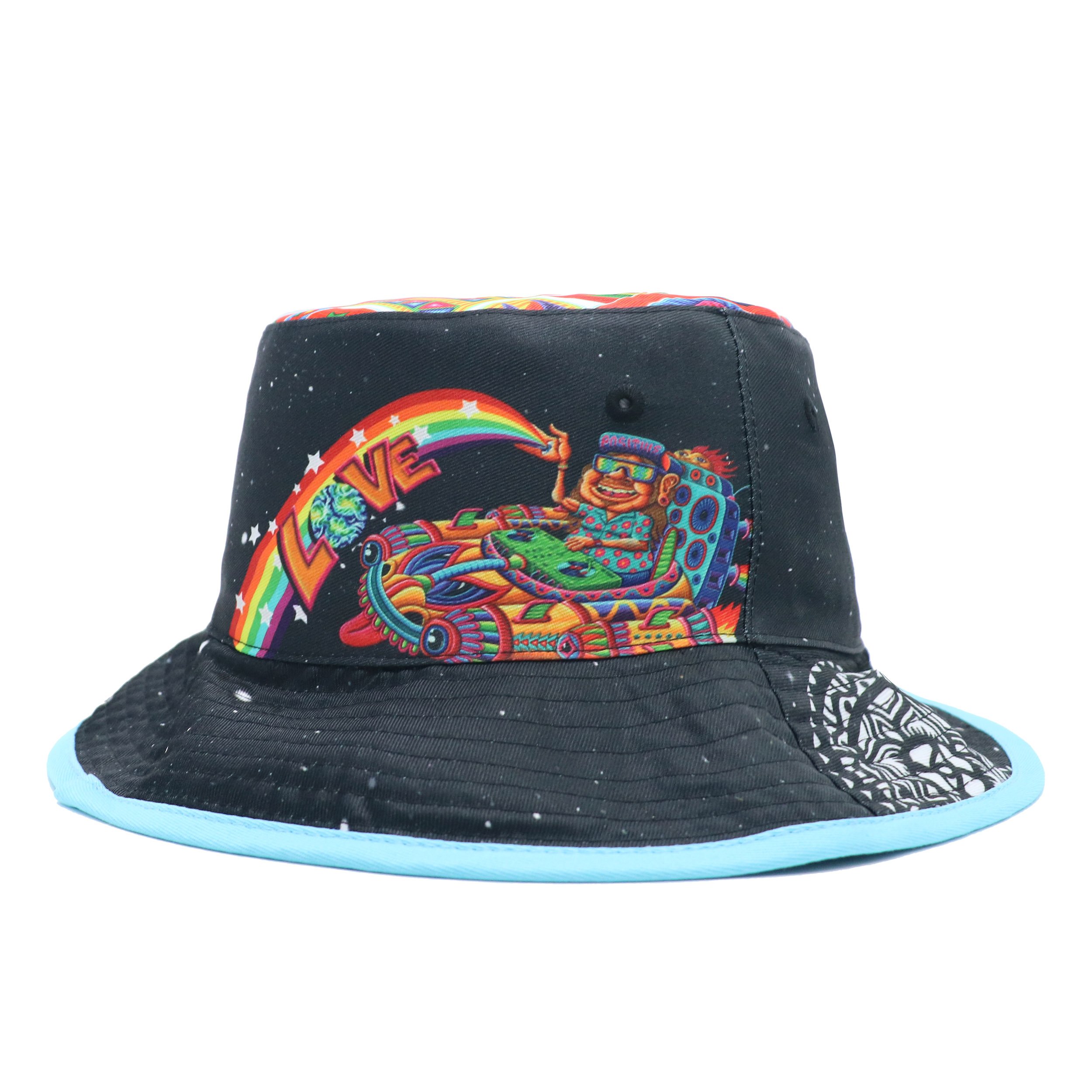 Two-sided Printing Golf Reversible Bucket Cap Hat Custom With Pocket