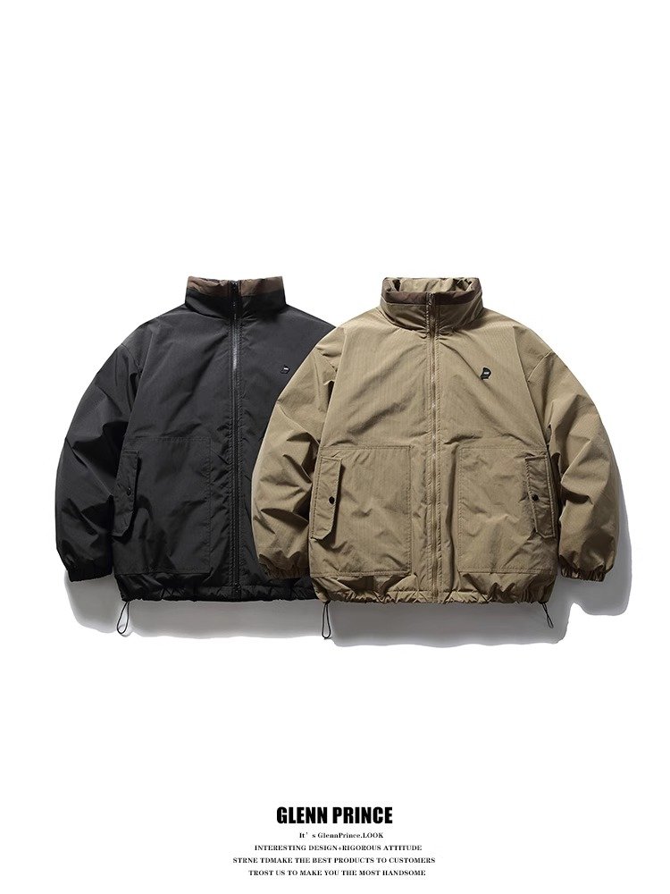 Men's waterproof winter coat with hood long warm puffer jacket Pike black insulated hiking coat plus custom size and logo