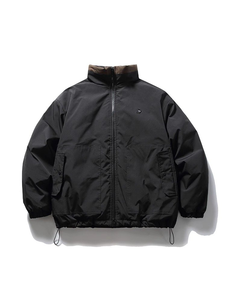 Men's waterproof winter coat with hood long warm puffer jacket Pike black insulated hiking coat plus custom size and logo