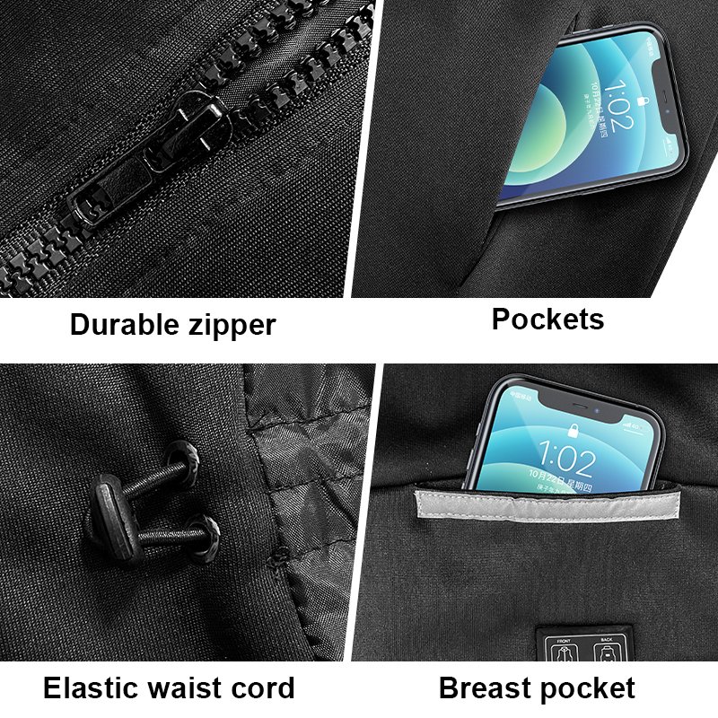 Men Women Electric Usb Heated Jacket Heating Thermal Clothing for Hiking Walking Fishing Hunting Riding